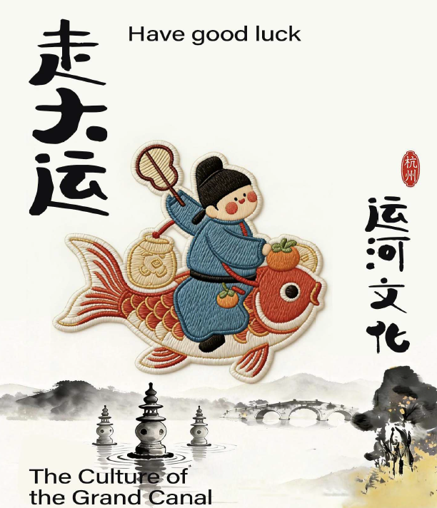 Good fortune inspired embroidered cultural patch