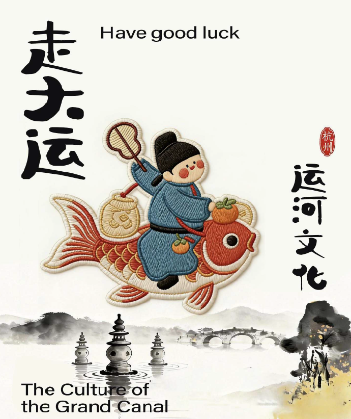 Good fortune inspired embroidered patch